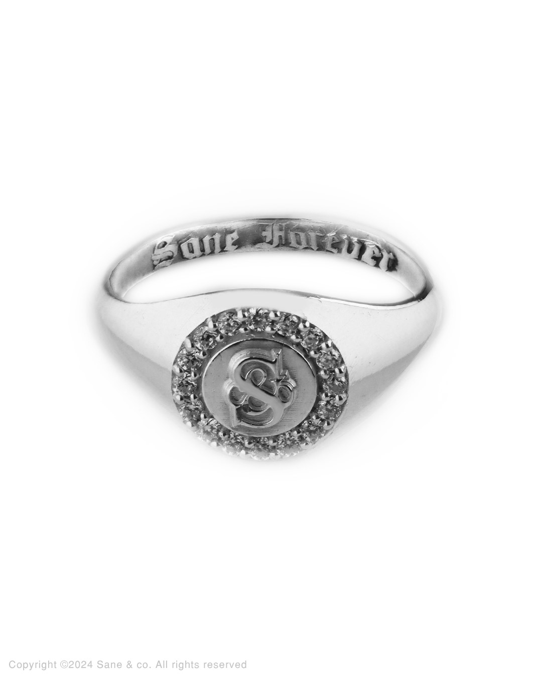 icy halo signet ring