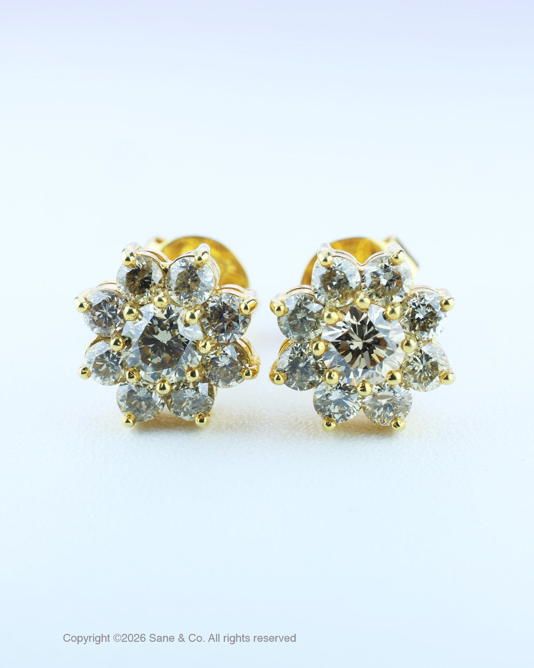Natural brown diamond Rositas Earrings in 18k