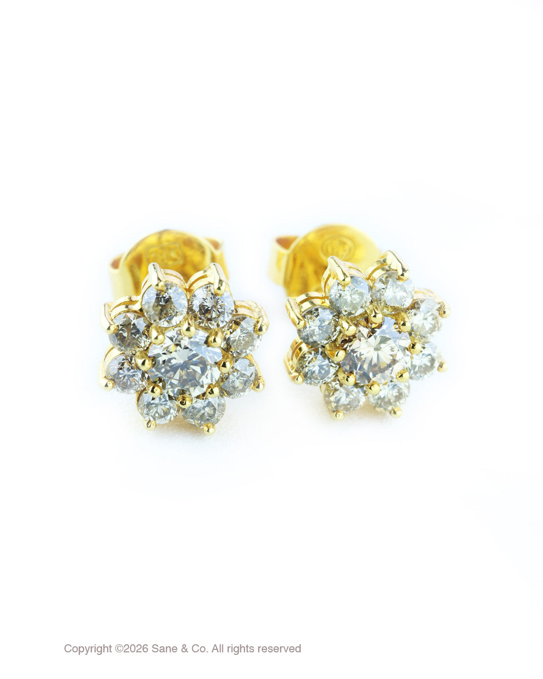 Natural brown diamond Rositas Earrings in 18k